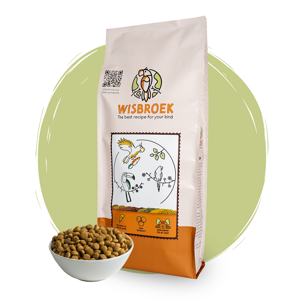 Pellet con noci per grandi specie di pappagalli