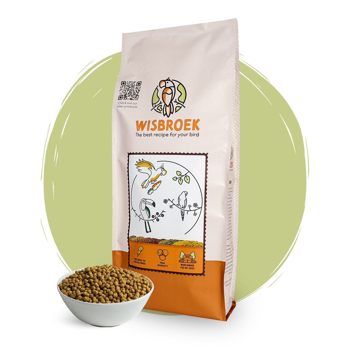Pellet con noci per piccole specie di pappagalli
